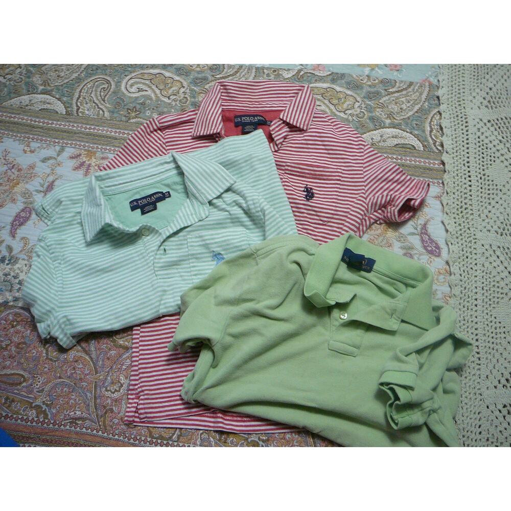 3 Ralph Lauren  Polo Shirts + Bonus Mine Craft Sleep Shirt sz 8